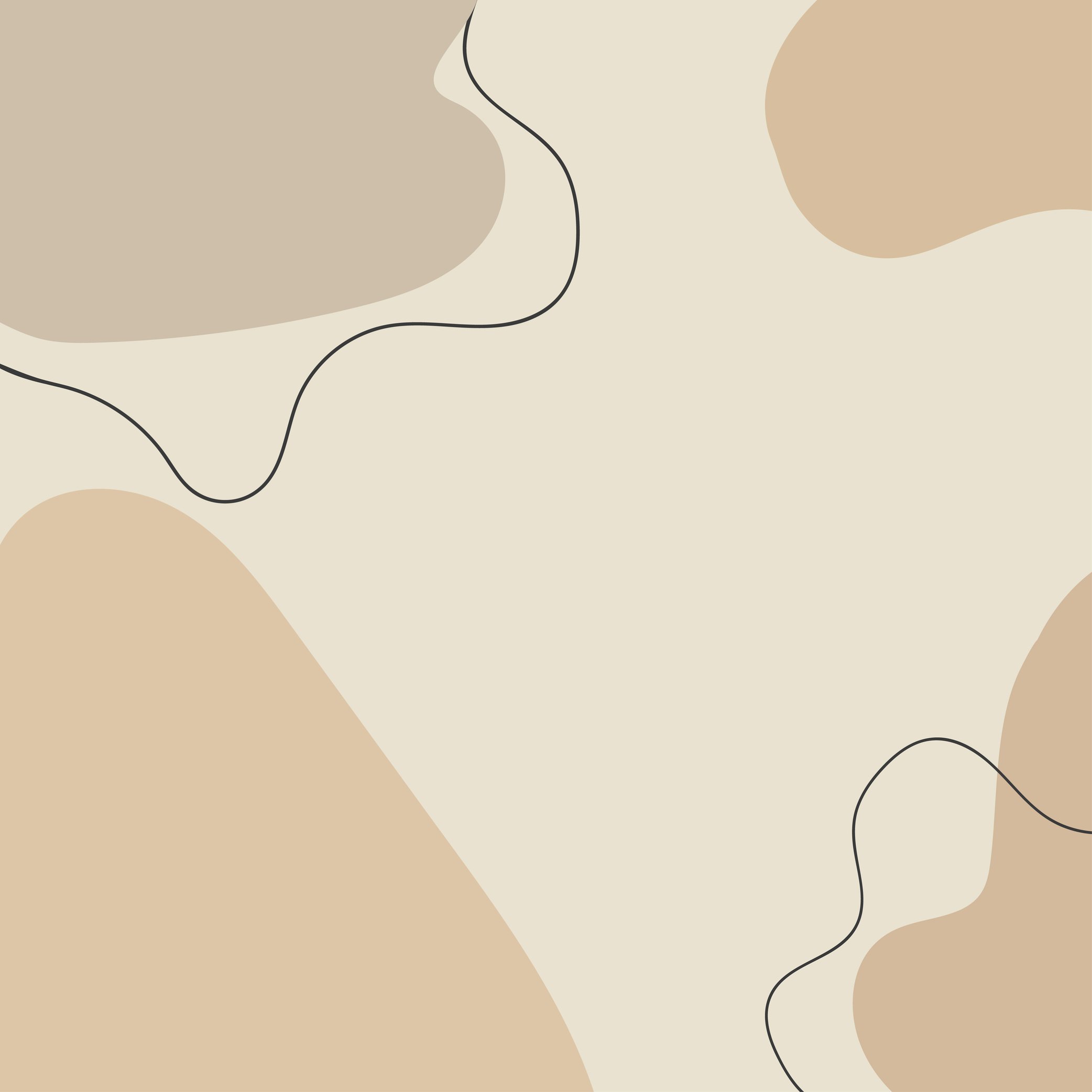 Organic abstract shapes background in beige tone color, Minimal and simple square background